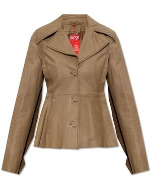 DIESEL Leather Jacket 'L-Atoya' - Natural