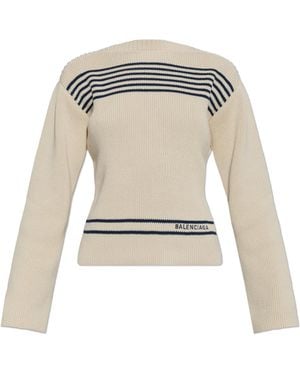 Balenciaga Jumper With Logo - Natural