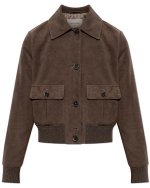 Paul & Shark Suede Jacket With Pockets - Brown