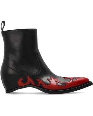 Maison Margiela Leather Wedge Ankle Boots - Black
