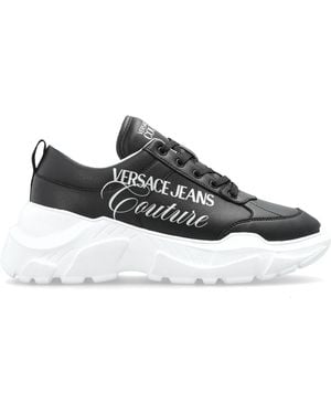 Versace Jeans Couture Sports Shoes With Printed Logo - Black