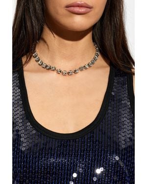Isabel Marant Short Necklace With Shimmering Crystals - Black