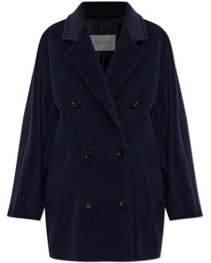 Max Mara Double-Breasted Coat "Rebus" - Blue