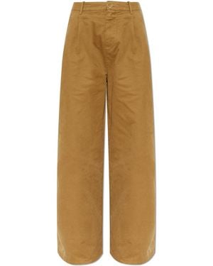 Jil Sander Cotton Pleated Trousers - Natural