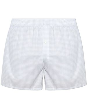 Hanro Boxers With A Check Pattern - White