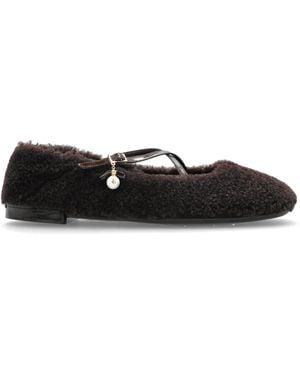 Jimmy Choo Futrzane Ballerinas "Eleri" - Black
