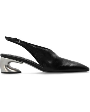 Jil Sander Leather Heeled Shoes - Black