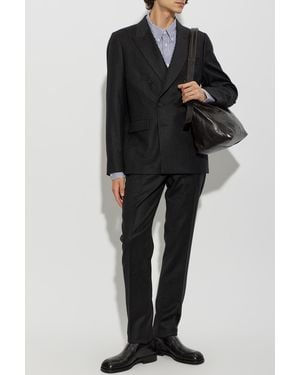 Paul Smith Wool Blazer With Double Vent - Black