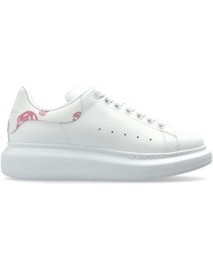 McQueen Leather Sports Shoes With Logo - White