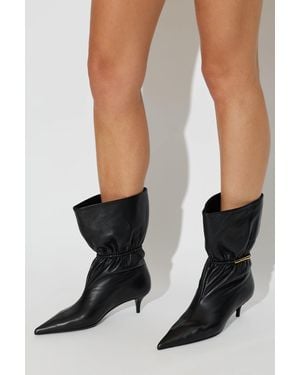 Balmain Leather Heeled Ankle Boots - Black