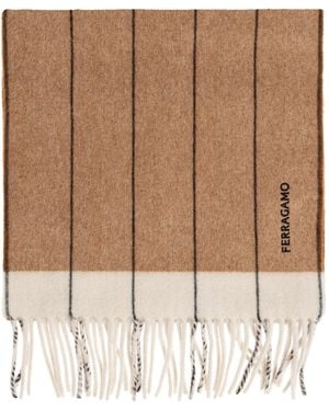 Ferragamo Scarf With Fringes - Natural