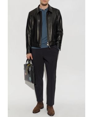 Paul Smith Wool Long-Sleeve Polo - Black