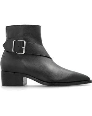 McQueen Leather Ankle Boots With Heels - Black