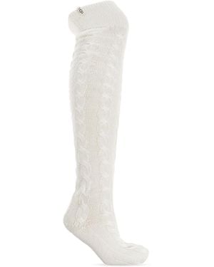 UGG Long Socks With Logo Patch - White