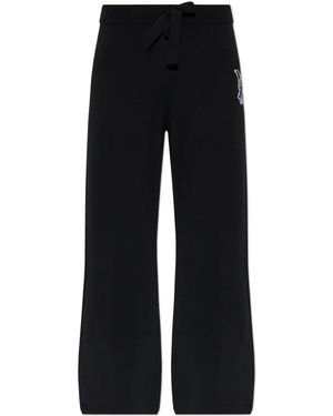 Amiri Wool Trousers With Logo - Black