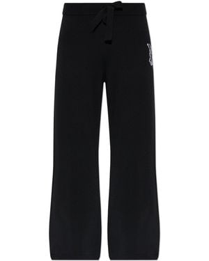Amiri Wool Trousers With Logo - Black