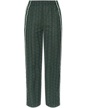 Lacoste Knit Geometric Patterned Casual Trousers - Green