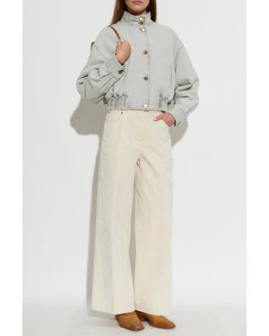 forte_forte Velvet Straight-Leg Pants - Natural