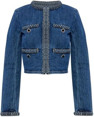 Self-Portrait Denim Jacket - Blue