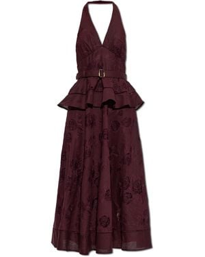 Self-Portrait Dress With Open Back - Purple