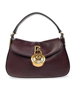 Marc Jacobs 'Signet Turnlock Mini' Leather Bag - Purple