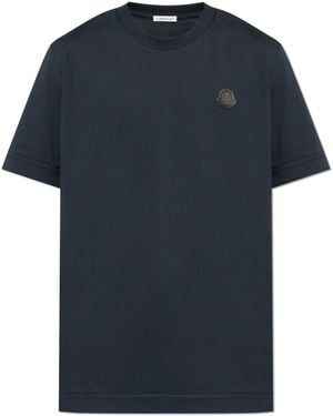 Moncler T-Shirt With Logo - Blue