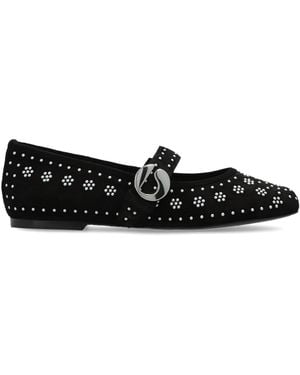 Coperni Suede Ballet Flats With Embellishments - Black