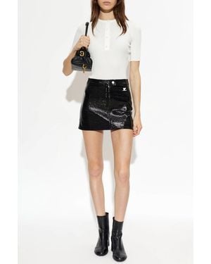 Courreges Top Made Of Combined Materials - Black