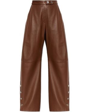 Sportmax 'Cinepresa' Leather Pants - Brown