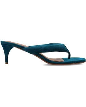 Alaïa Suede Heeled Mules - Blue