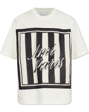 Ami Paris T-Shirt With Logo - Black