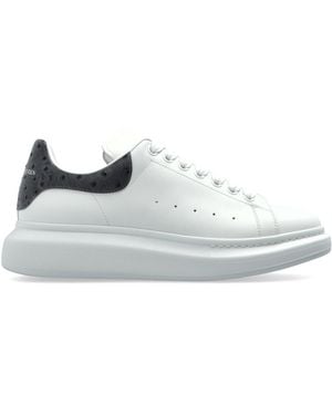 McQueen Leather Sports Shoes With Logo - White