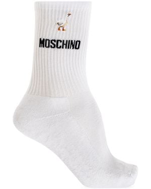 Moschino Socks With Logo - White