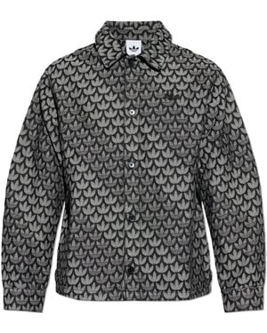 adidas Originals Denim Shirt With Monogram - Black