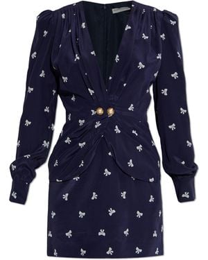Alessandra Rich Dress With Decorative Print - Blue