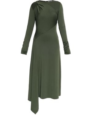 Victoria Beckham Asymmetric Dress With Draping - Green