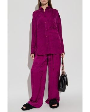 Balenciaga Wide-Leg Pants - Purple