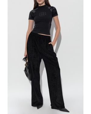 Balenciaga Top With Embroidered Logo - Blue