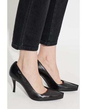 DIESEL 'D-Lucette' Leather Shoes - Black