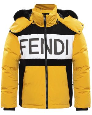 Fendi Quilted Down Jacket - Yellow