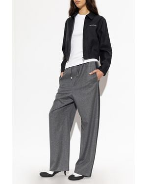 Lanvin Wide-Leg Wool Pants - Black