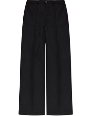 Rick Owens Wool Wide-Leg Trousers - Black