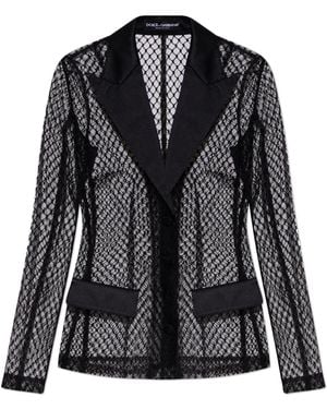 Dolce & Gabbana Transparent Blazer - Black