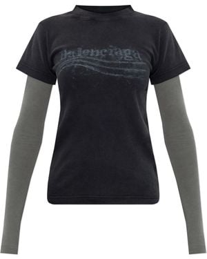 Balenciaga Long Sleeve Top - Black