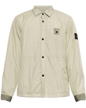 Stone Island Light Jacket With Collar - Natural
