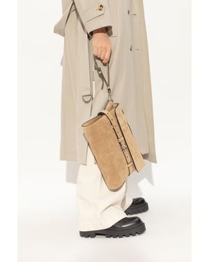 Moschino Suede Handbag - White