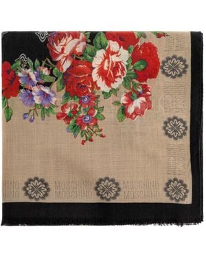 Moschino Scarf With Floral Motif - Multicolour