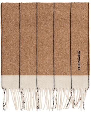 Ferragamo Scarf With Fringes - Natural