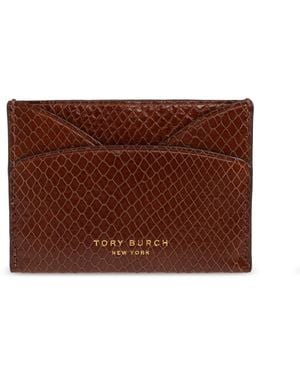 Tory Burch Leather Card Holder - Brown