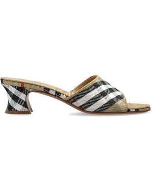 Burberry Heeled Mules - White